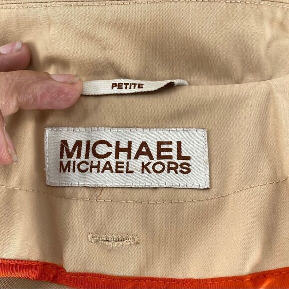Michael Michael Kors Women’s Tan Full Button Trench Coat Size Large/XL Petite - Picture 13 of 15